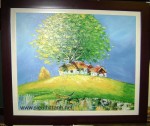 Tranh sơn dầu S103-Phong cảnh ngôi nhà nhỏ
