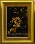 Tranh thêu tay T161-Hoa lan vàng