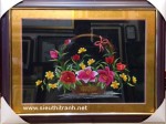 Tranh thêu giỏ hoa xinh xắn-f15