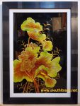 Tranh sơn mài cao cấp – Hoa sen vàng -sm152