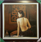 Tranh sơn dầu Thiếu nữ lưng trần- S229