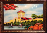 Tranh sơn mài, Chợ Bến Thành – SM255