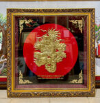 Tranh đồng A071- chữ Thọ hóa rồng