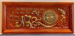 Tranh đồng hồ gỗ hương đục nổi thư pháp chữ Nhẫn-Tg268