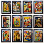 12 Tác phẩm tranh sơn mài trừu tượng – Nụ hôn đầu – Cây đàn ( Picasso) -SM309