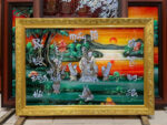 Tranh chúc Thọ cụ Bà, sơn mài khảm trai- M051